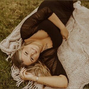 Black Mesh tiered midi dress